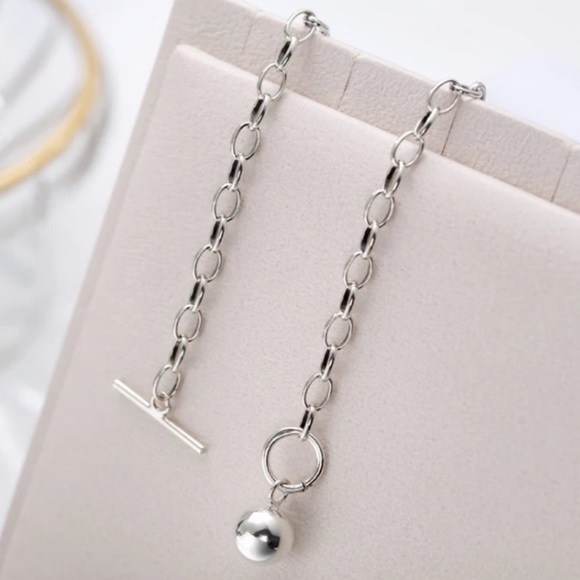 18” NEW 925 STERLING SILVER ROUND BEAD PENDANT NECKLACE - Picture 3 of 6